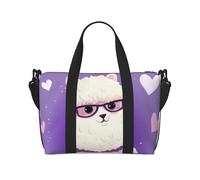 Travel Duffel Bags Personal Item Bag Carry on Luggage Bag Training Handbag Lightweight Waterproof Sports Gym Bag Love alpaca purple Weekender Bag for Women Men, Black, One Size