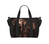 Travel Duffel Bags Personal Item Bag Carry on Luggage Bag Training Handbag Lightweight Waterproof Sports Gym Bag Brown Labrador Retriever Weekender Bag for Women Men, Black, One Size