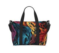 Travel Duffel Bags Personal Item Bag Carry on Luggage Bag Training Handbag Lightweight Waterproof Sports Gym Bag Rainbow Leopard Print Weekender Bag for Women Men, Black, One Size