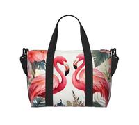 Travel Duffel Bags Personal Item Bag Carry on Luggage Bag Training Handbag Lightweight Waterproof Sports Gym Bag Floral with Flamingo Weekender Bag for Women Men, Black, One Size