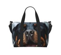 Travel Duffel Bags Personal Item Bag Carry on Luggage Bag Training Handbag Lightweight Waterproof Sports Gym Bag Rottweiler dogs tongue head Weekender Bag for Women Men, Black, One Size