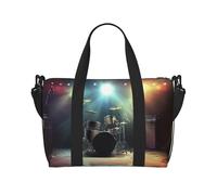 Travel Duffel Bags Personal Item Bag Carry on Luggage Bag Training Handbag Lightweight Waterproof Sports Gym Bag Rock Band Stage Weekender Bag for Women Men, Black, One Size