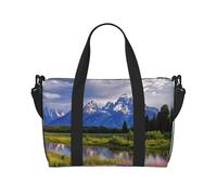 Travel Duffel Bags Personal Item Bag Carry on Luggage Bag Training Handbag Lightweight Waterproof Sports Gym Bag grand teton national park Weekender Bag for Women Men, Black, One Size