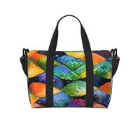 Travel Duffel Bags Personal Item Bag Carry on Luggage Bag Training Handbag Lightweight Waterproof Sports Gym Bag Rainbow Fish Scale Weekender Bag for Women Men, Black, One Size