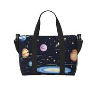 Travel Duffel Bags Personal Item Bag Carry on Luggage Bag Training Handbag Lightweight Waterproof Sports Gym Bag The Solar Family Weekender Bag for Women Men, Black, One Size