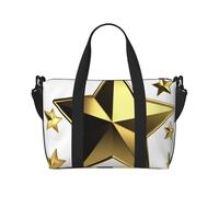 Travel Duffel Bags Personal Item Bag Carry on Luggage Bag Training Handbag Lightweight Waterproof Sports Gym Bag gold star Weekender Bag for Women Men, Black, One Size