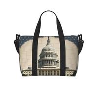 Travel Duffel Bags Personal Item Bag Carry on Luggage Bag Training Handbag Lightweight Waterproof Sports Gym Bag United States Capitol Weekender Bag for Women Men, Black, One Size