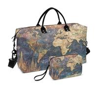 Travel Duffel Bags Weekender/Overnight Duffel with Adjustable Strap for Hiking Multifunctional Ancient World Map