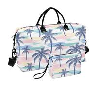 Travel Duffel Bags Weekender Travel Overnight Bag Gym Bag with Adjustable Strap for Gym Waterproof, boho simple style Island coconut tree