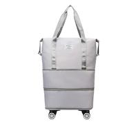 Travel Duffels Bag with Wheels | Travel Bags for Women | Expandable Foldable Rolling Duffel Bag | Weekend Bag | Detachable Rolling Carry- Luggage | Large Suitcase for Travel Business Camping, Gray