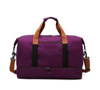 Travel duffels Travel Bags for Women Large Capacity Men Sports Bag Waterproof Weekend Sac Voyage Female Messenger Bag Dry and Wet(Purple46cmX25cmX28cm)