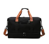 Travel duffels Travel Bags for Women Large Capacity Men Sports Bag Waterproof Weekend Sac Voyage Female Messenger Bag Dry and Wet(Black 46cmX25cmX28cm)