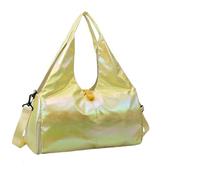 Travel duffels Women Gym Satchel Bag Large Capacity Pearlescent Sports Storage Bag Waterproof Multipocket Dry Wet Separation Outdoor Simple Bag(Yellow)