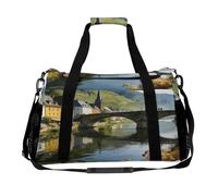 Travel Duffle Bag Extra Large Lightweight Weekender Bags for Women & Men Carry on Overnight Bag The Morning Light on The Stone Bridge Gym Bag for Travel Business Trips Sport Hospital