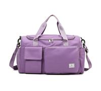Travel Duffle Bag, Foldable Duffle Bag for Gym & Travel Waterproof Sports Holdall with Shoe Compartment, Lightweight Overnight Bag for Men & Women (Purple)
