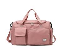 Travel Duffle Bag, Foldable Duffle Bag for Gym & Travel Waterproof Sports Holdall with Shoe Compartment, Lightweight Overnight Bag for Men & Women (Pink-1)