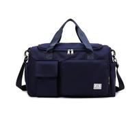 Travel Duffle Bag, Foldable Duffle Bag for Gym & Travel Waterproof Sports Holdall with Shoe Compartment, Lightweight Overnight Bag for Men & Women (Dark Blue)