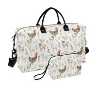 Travel Duffle Bag Gym Bag, Lamb Chicken Animal Weekender Bags for Women with Toiletry Bag Travel Tote Bag Swim Bag