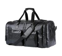 Travel Duffle Bag | Heavy Duty Vintage PU Leather Large Capacity Weekend Duffle Bag for Men | for Father and Boyfriend Night Weekend Business Sport Airplane and Work, Black, Se référer au descriptif