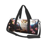 Travel Duffle Bag Lightweight Small Gym Bag Foldable Weekender Overnight Bags with Adjustable Shoulder Strap Carry On Tote Bags Cute Owl Tree Flowers and Squirrel Hospital Bag for Women Men