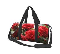 Travel Duffle Bag Lightweight Small Gym Bag Foldable Weekender Overnight Bags with Adjustable Shoulder Strap Carry On Tote Bags Red Roses Bush in The Garden Hospital Bag for Women Men