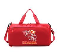 Travel Duffle Bag Swedish Trucker Style, with Shoe Compartment Foldable, Handbag for Sport Travel Training Journey, Weekend(Red)