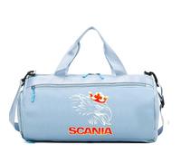 Travel Duffle Bag Swedish Trucker Style, with Shoe Compartment Foldable, Handbag for Sport Travel Training Journey, Weekend(Blue)