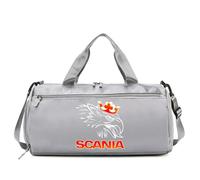 Travel Duffle Bag Swedish Trucker Style, with Shoe Compartment Foldable, Handbag for Sport Travel Training Journey, Weekend(Grey)