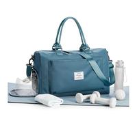 Travel Duffle Bag, Waterproof Weekender Bag Carry On Tote Bags for Women, A-peacock blue, Large(with shoes compartment)