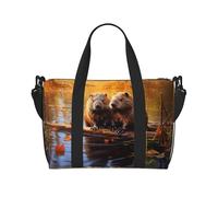 Travel Duffle Bag Weekender Bag Carry On Tote Bag Sport Gym Bag for Women Men beaver working3 Print