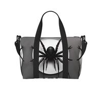 Travel Duffle Bag Weekender Bag Carry On Tote Bag Sport Gym Bag for Women Men Black Spider Print