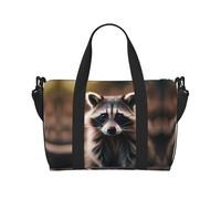 Travel Duffle Bag Weekender Bag Carry On Tote Bag Sport Gym Bag for Women Men cute raccoon (1) Print