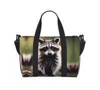 Travel Duffle Bag Weekender Bag Carry On Tote Bag Sport Gym Bag for Women Men cute raccoon Print
