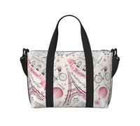 Travel Duffle Bag Weekender Bag Carry On Tote Bag Sport Gym Bag for Women Men Dog and Paris Towe Print