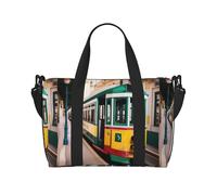 Travel Duffle Bag Weekender Bag Carry On Tote Bag Sport Gym Bag for Women Men lisbon tram pattern Print