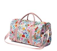 Travel Duffle Bag, Weekender Bag for Women with Shoe Compartment, Carry on Overnight Bag Gym Duffel Bag, Mommy Hospital Bags, Canvas Pink flower, Fashion
