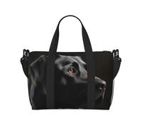 Travel Duffle Bag Weekender Bags for Men Women Adjustable Large Capacity Weekender Overnight Bag Carry On Tote Bags Waterproof Sport Gym Bag for Travel Yoga, Black Labrador, One Size