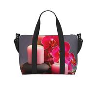 Travel Duffle Bag Weekender Bags for Men Women Adjustable Large Capacity Weekender Overnight Bag Carry On Tote Bags Waterproof Sport Gym Bag for Travel Yoga, Orchid Stone Red Candles, One Size
