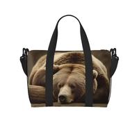 Travel Duffle Bag Weekender Bags for Men Women Adjustable Large Capacity Weekender Overnight Bag Carry On Tote Bags Waterproof Sport Gym Bag for Travel Yoga, Bear Sleep, One Size