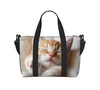 Travel Duffle Bag Weekender Bags for Men Women Adjustable Large Capacity Weekender Overnight Bag Carry On Tote Bags Waterproof Sport Gym Bag for Travel Yoga, Kitten Sleeps, One Size