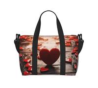 Travel Duffle Bag Weekender Bags for Men Women Adjustable Large Capacity Weekender Overnight Bag Carry On Tote Bags Waterproof Sport Gym Bag for Travel Yoga, Red Romantic Of Hearts, One Size