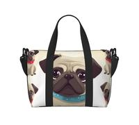 Travel Duffle Bag Weekender Bags for Men Women Adjustable Large Capacity Weekender Overnight Bag Carry On Tote Bags Waterproof Sport Gym Bag for Travel Yoga, Cute Pug, One Size