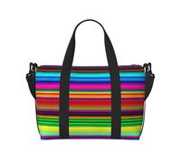 Travel Duffle Bag Weekender Bags for Men Women Adjustable Large Capacity Weekender Overnight Bag Carry On Tote Bags Waterproof Sport Gym Bag for Travel Yoga, Colorful Mexican Stripes, One Size