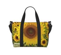 Travel Duffle Bag Weekender Bags for Men Women Adjustable Large Capacity Weekender Overnight Bag Carry On Tote Bags Waterproof Sport Gym Bag for Travel Yoga, Blooming Sunflowers, One Size