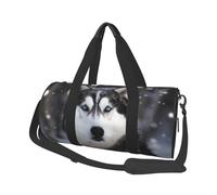 Travel Duffle Bag Weekender Bags For Men Women With Shoe Compartment Large Capacity Weekender Overnight Bag Lake With Boats Canoes Park Carry On Tote Bags Sport Gym Bag For Travel Yoga, Husky In Snow