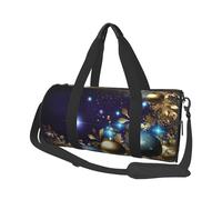 Travel Duffle Bag Weekender Bags For Men Women With Shoe Compartment Large Capacity Weekender Overnight Bag Golf Ball Carry On Tote Bags Sport Gym Bag For Travel Yoga, Golden Glitter Christmas, One