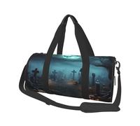 Travel Duffle Bag Weekender Bags For Men Women With Shoe Compartment Large Capacity Weekender Overnight Bag Lake With Boats Canoes Park Carry On Tote Bags Sport Gym Bag For Travel Yoga, Horror Pumpkin