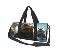 Travel Duffle Bag Weekender Bags for Men Women with Shoe Compartment Large Capacity Weekender Overnight Bag Lovely Sea Otter Carry On Tote Bags Sport Gym Bag for Travel Yoga
