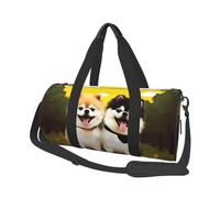 Travel Duffle Bag Weekender Bags For Men Women With Shoe Compartment Large Capacity Weekender Overnight Bag Fushimi Inari Taisha Carry On Tote Bags Sport Gym Bag For Travel Yoga, Funny Two Dog, One