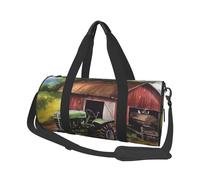 Travel Duffle Bag Weekender Bags for Men Women with Shoe Compartment Large Capacity Weekender Overnight Bag Tractor on The Farm Carry On Tote Bags Sport Gym Bag for Travel Yoga